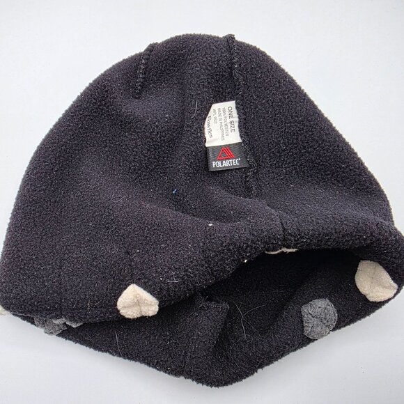 Fownes Polartec Kids One Size Black Fleece Hat Embellished Winter Beanie Warm - Picture 3 of 5